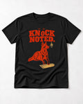 Knock Noted Door Knocker German Shepherd Dog Graphic T-Shirt in Black, flat lay product photo