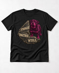 Rottweiler Stronger Together Still Foundation Stone Graphic T-Shirt in Black, flat lay product photo