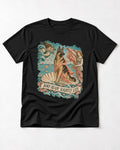 German Shepherd Dog Born Ready Slightly Late Venus Graphic T-Shirt in Black, flat lay product photo