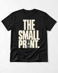 Chihuahua The Small Print Typographic Portrait T-Shirt in Black, flat lay product photo