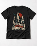 Husky Assembled Without Instructions Frankenstein Graphic T-Shirt in Black, flat lay product photo