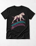 Pitbull Cross with Courage Brushstroke Graphic T-Shirt in Black, flat lay product photo