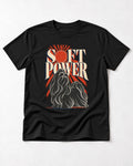 Shih Tzu Soft Power Sunburst Graphic T-Shirt in Black, flat lay product photo