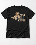 Labrador Retriever Not All Empty Lounging Typography Graphic T-Shirt in Black, flat lay product photo