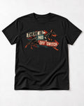 Doberman There Is No Off Switch Arrow Sprint Graphic T-Shirt in Black, flat lay product photo