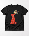 German Shepherd Dog Mail Predicted Graphic T-Shirt in Black, flat lay product photo