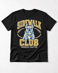 Frenchie Sidewalk Club Chapter Graphic T-Shirt in Black, flat lay product photo