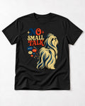 Shih Tzu No Small Talk Speech Bubble Graphic T-Shirt in Black, flat lay product photo