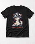 Shih Tzu Small Dog Big Night Disco Graphic T-Shirt in Black, flat lay product photo
