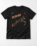 Doberman Off the Page Focus Frame Graphic T-Shirt in Black, flat lay product photo