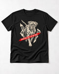 Mastiff Mismatch Boxer Needs Review T-Shirt in Black, flat lay product photo