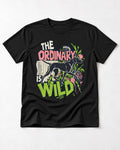 German Shorthaired Pointer The Ordinary Is Wild Grocery List Graphic T-Shirt in Black, flat lay product photo