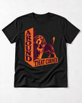 Beagle Around That Corner Graphic T-Shirt in Black, flat lay product photo