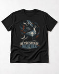 Be the Steady Weather Storm German Shepherd Dog Graphic T-Shirt in Black, flat lay product photo