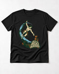 Yorkshire Terrier Call of the Mildly Inconvenienced Vine Swing Graphic T-Shirt in Black, flat lay product photo