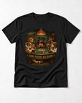 Rottweiler Good Friends Bad Hands Poker Night Graphic T-Shirt in Black, flat lay product photo