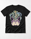 Frenchie Scent Cartography Vapor Route Graphic T-Shirt in Black, flat lay product photo