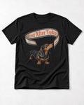 Dachshund ng After Today Set Ribbon Graphic T-Shirt in Black, flat lay product photo