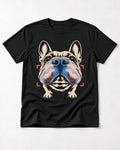 Frenchie Nose Topography Graphic T-Shirt in Black, flat lay product photo