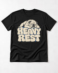 English Bulldog Heavy Rest Graphic T-Shirt in Black, flat lay product photo