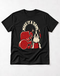 Boston Terrier Make It a Game T-Shirt in Black, flat lay product photo