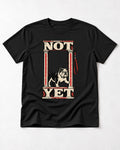English Bulldog Not Yet Doorway Graphic T-Shirt in Black, flat lay product photo