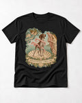 German Shorthaired Pointer Arrived Without A Dress Code Birth Of Venus Graphic T-Shirt in Black, flat lay product photo
