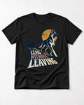 Lead Without Leaving Perspective German Shepherd Dog Graphic T-Shirt in Black, flat lay product photo