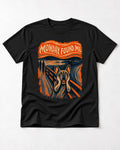 Frenchie Monday Found Me Scream Graphic 194 T-Shirt in Black, flat lay product photo