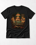 Good Friends Bad Hands Poker Golden Retriever Graphic T-Shirt in Black, flat lay product photo