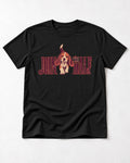 Beagle Join The Half T-Shirt in Black, flat lay product photo