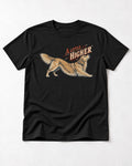 Golden Retriever A Little Higher Play Bow Graphic T-Shirt in Black, flat lay product photo