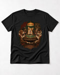 Corgi Good Friends Bad Hands Poker Night T-Shirt in Black, flat lay product photo