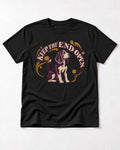 Beagle Keep The End Open Ornamental Graphic T-Shirt in Black, flat lay product photo