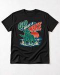Labrador Retriever Go Make a Wake Lake Graphic T-Shirt in Black, flat lay product photo