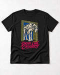 Great Dane Drool Line Calligraphy Doorway Graphic T-Shirt in Black, flat lay product photo