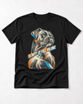 Clarity at Full Volume Boxer Portrait T-Shirt in Black, flat lay product photo