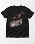 German Shorthaired Pointer Feel The Stop Frottage Graphic T-Shirt in Black, flat lay product photo