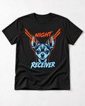 Chihuahua Night Receiver Signal Portrait Graphic T-Shirt in Black, flat lay product photo