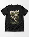 Labrador Retriever Retrieve Everything No Quit All Heart Running Graphic T-Shirt in Black, flat lay product photo