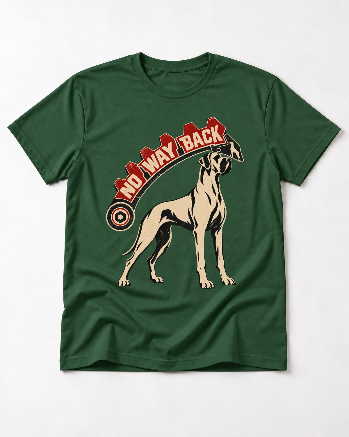 Great Dane No Way Back Arrow Graphic T-Shirt in Forest Green, flat lay product photo