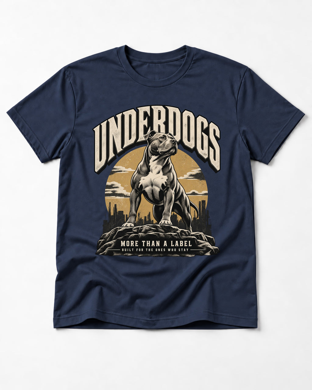 Pitbull Underdogs City Monument Graphic T-Shirt in Navy, flat lay product photo