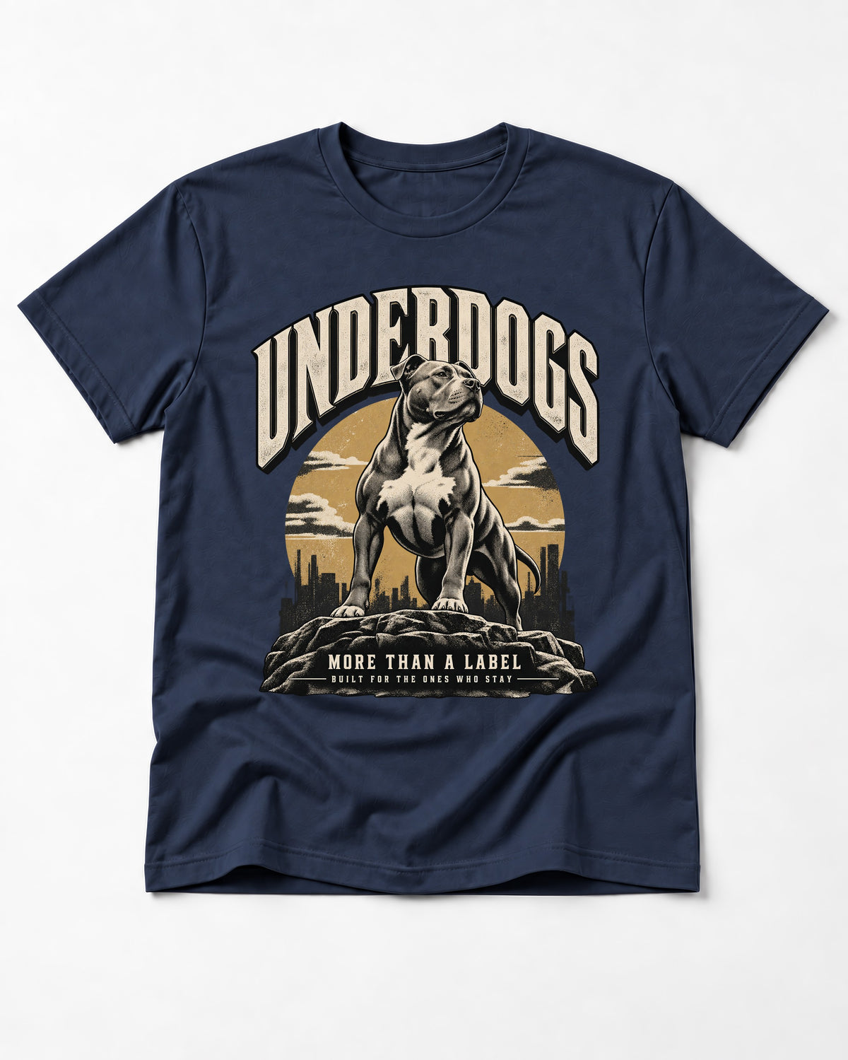 Pitbull Underdogs City Monument Graphic T-Shirt in Navy, flat lay product photo