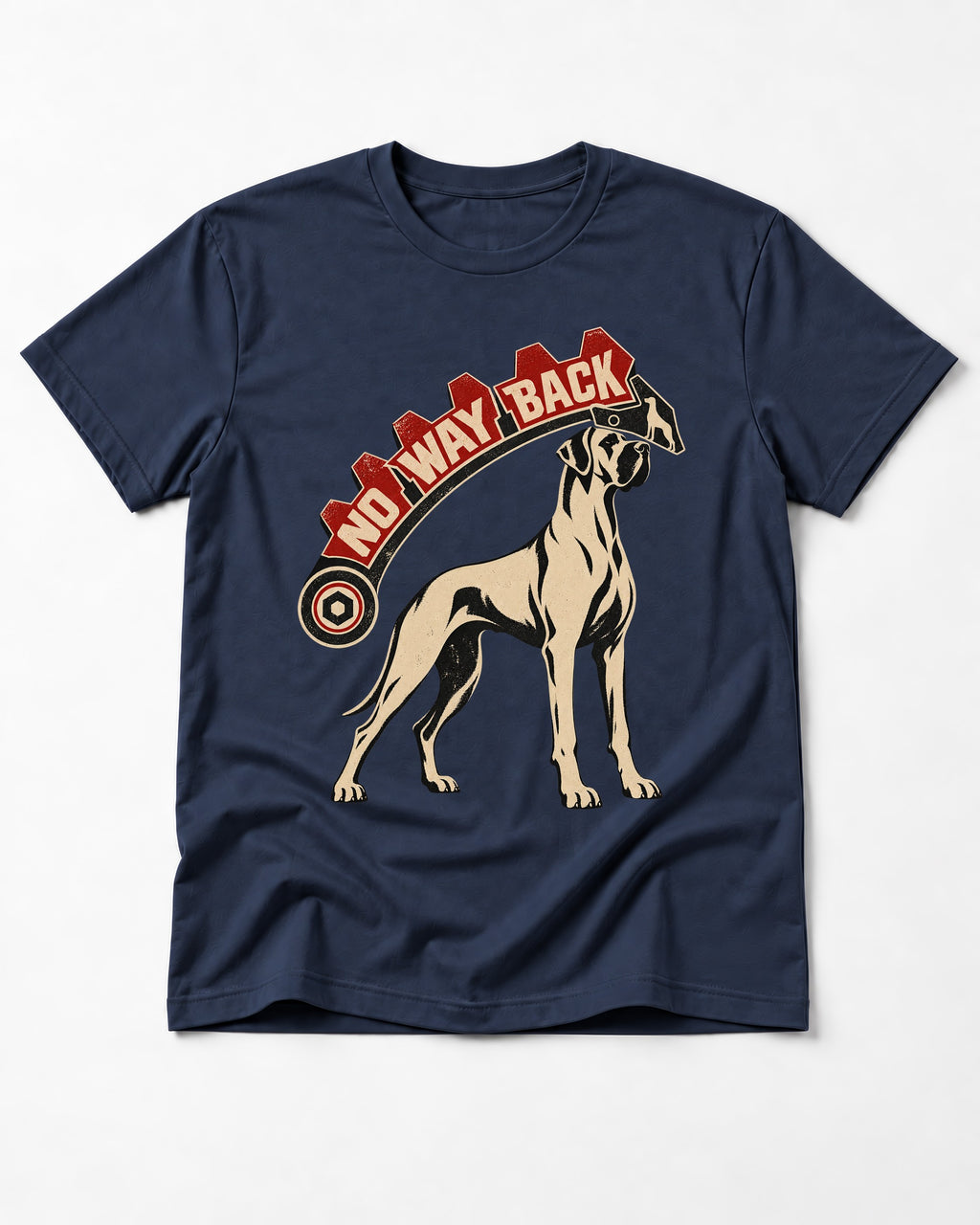 Great Dane No Way Back Arrow Graphic T-Shirt in Navy, flat lay product photo