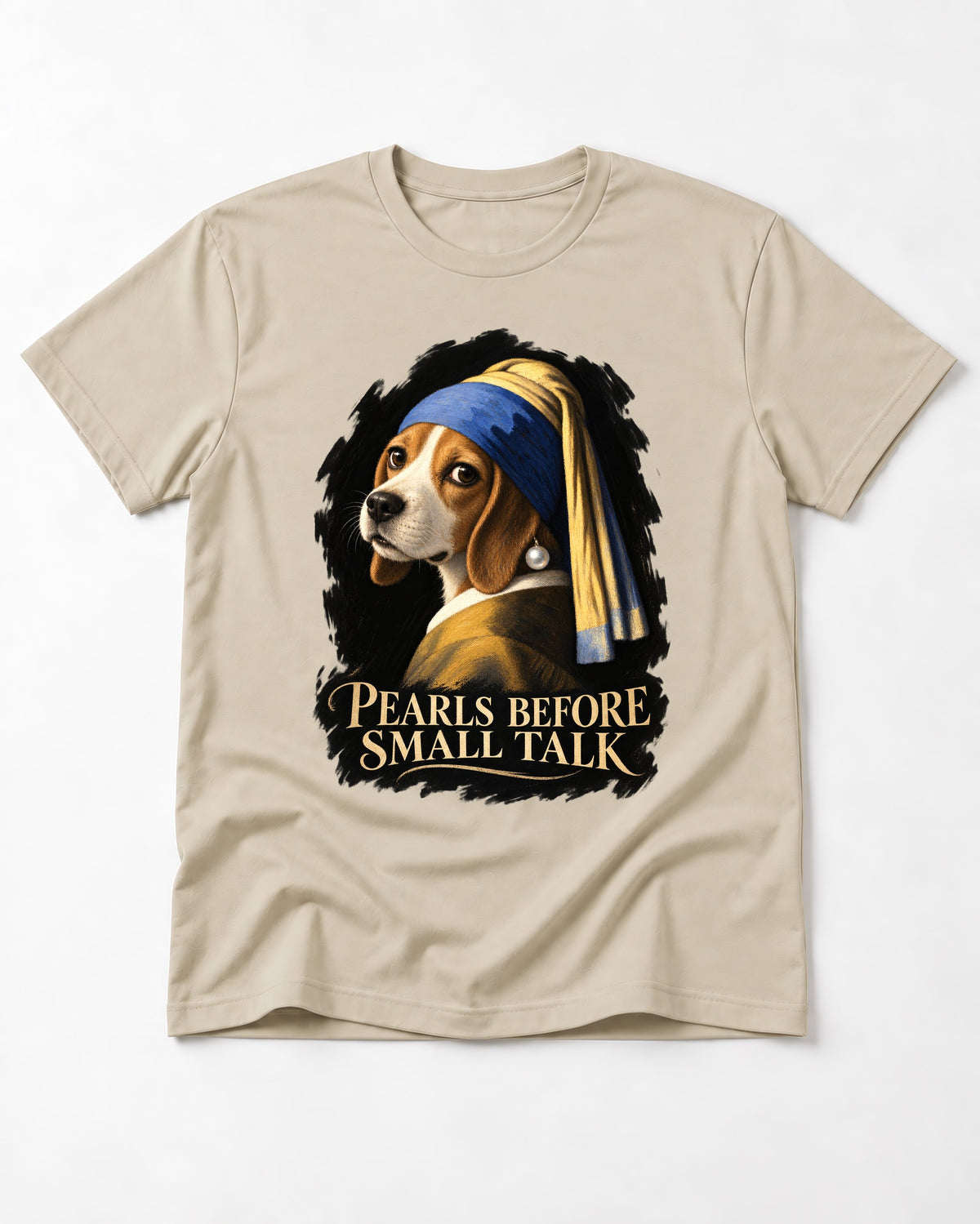 Beagle Paris Before Small Talk T-Shirt in Sand, flat lay product photo