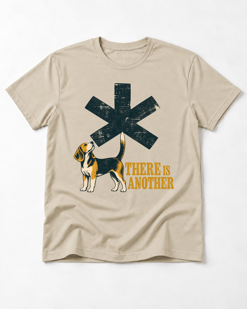 There Is Another Beagle T-Shirt in Sand, flat lay product photo