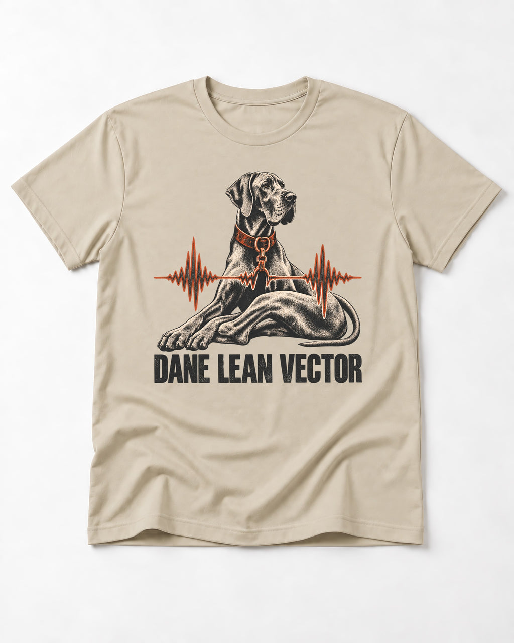Great Dane Lean T-Shirt in Sand, flat lay product photo