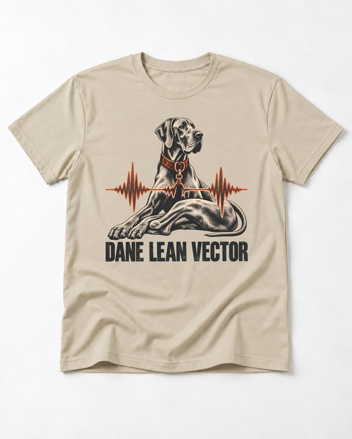 Great Dane Lean T-Shirt in Sand, flat lay product photo