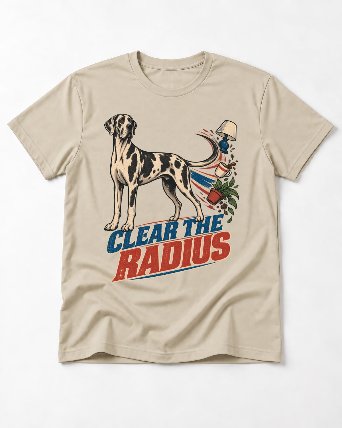 Great Dane Clear the Radius T-Shirt in Sand, flat lay product photo