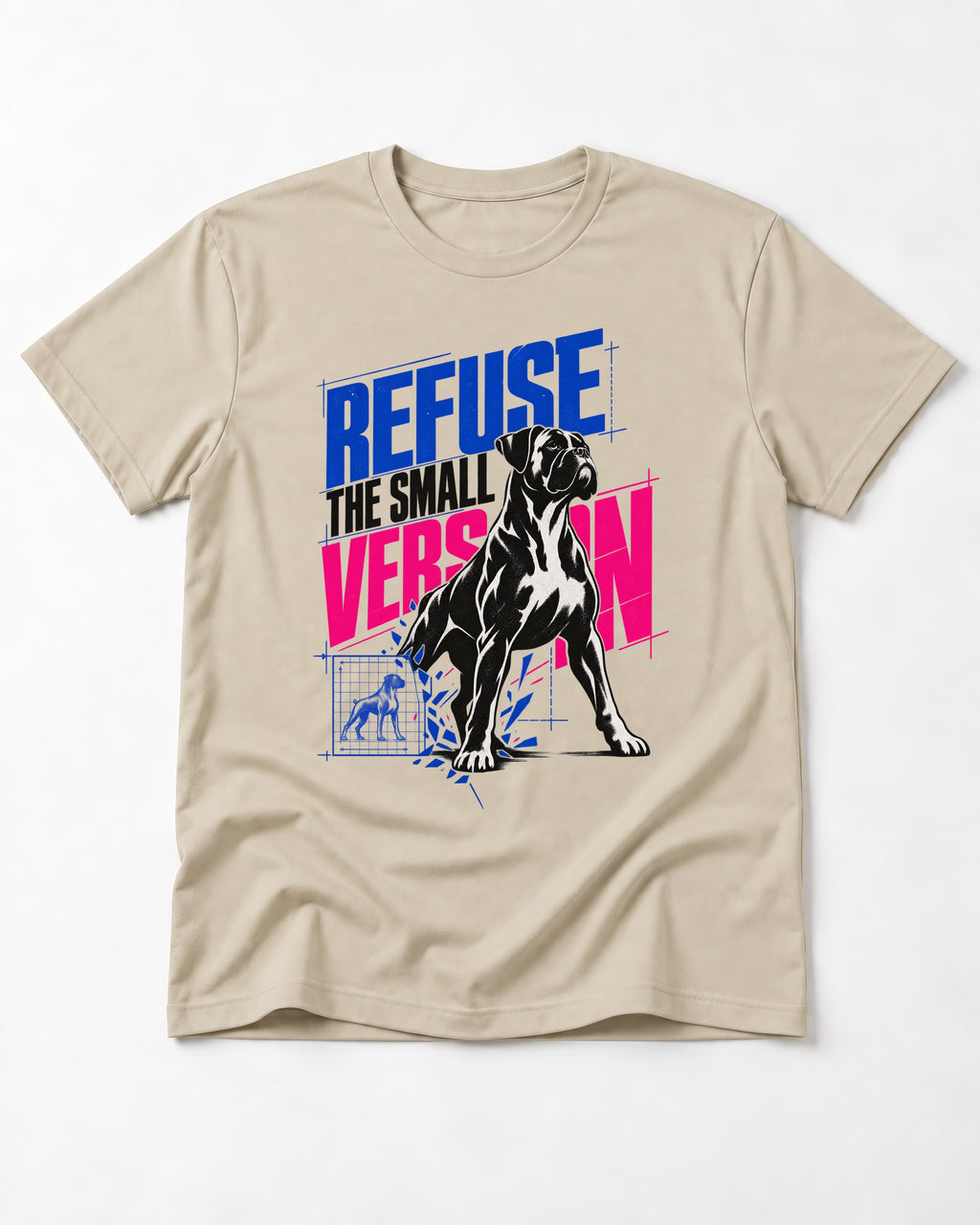 Boxer Refuse the Small Version T-Shirt in Sand, flat lay product photo